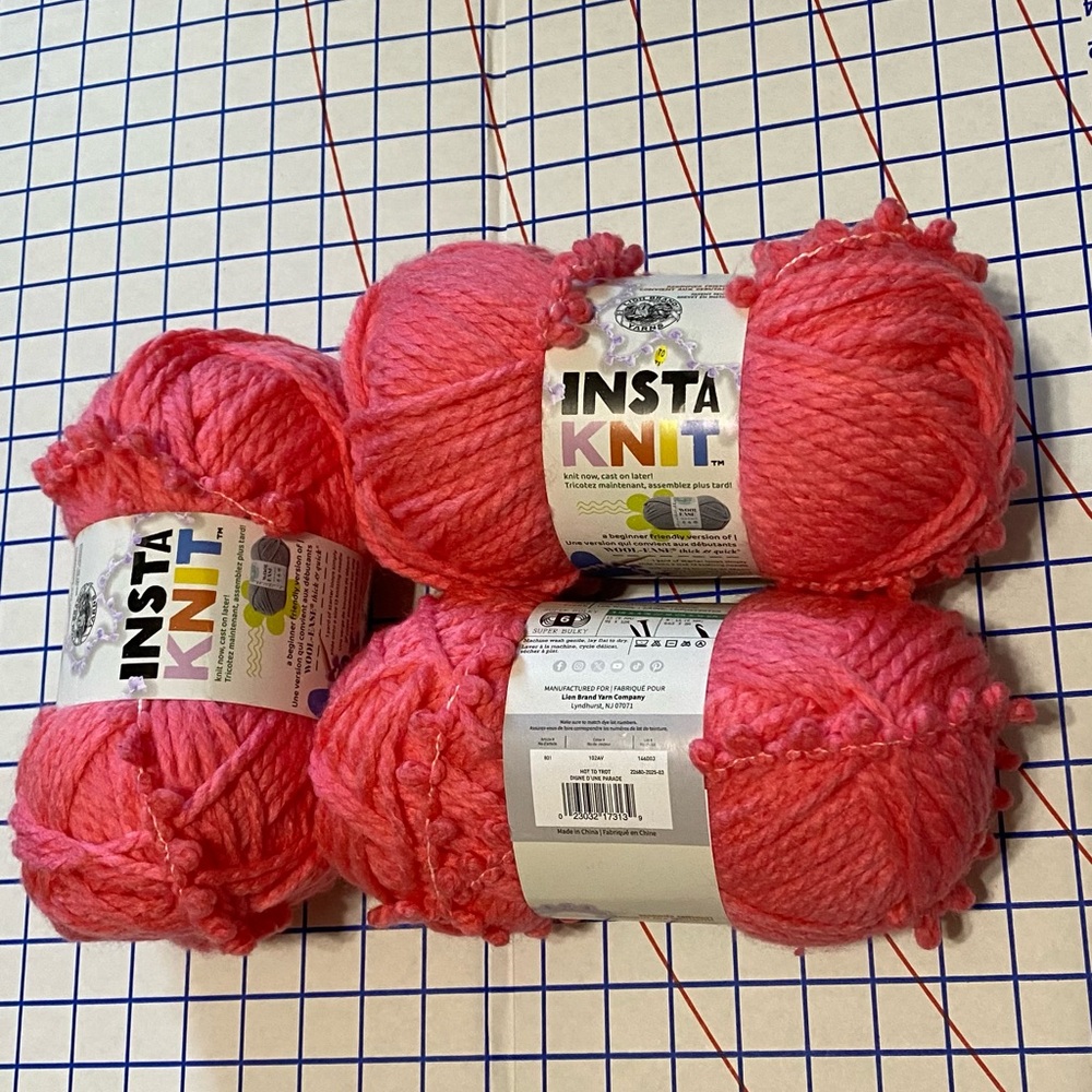 Lion Brand Insta Knit Hot to Trot Pink Yarn 3 pack